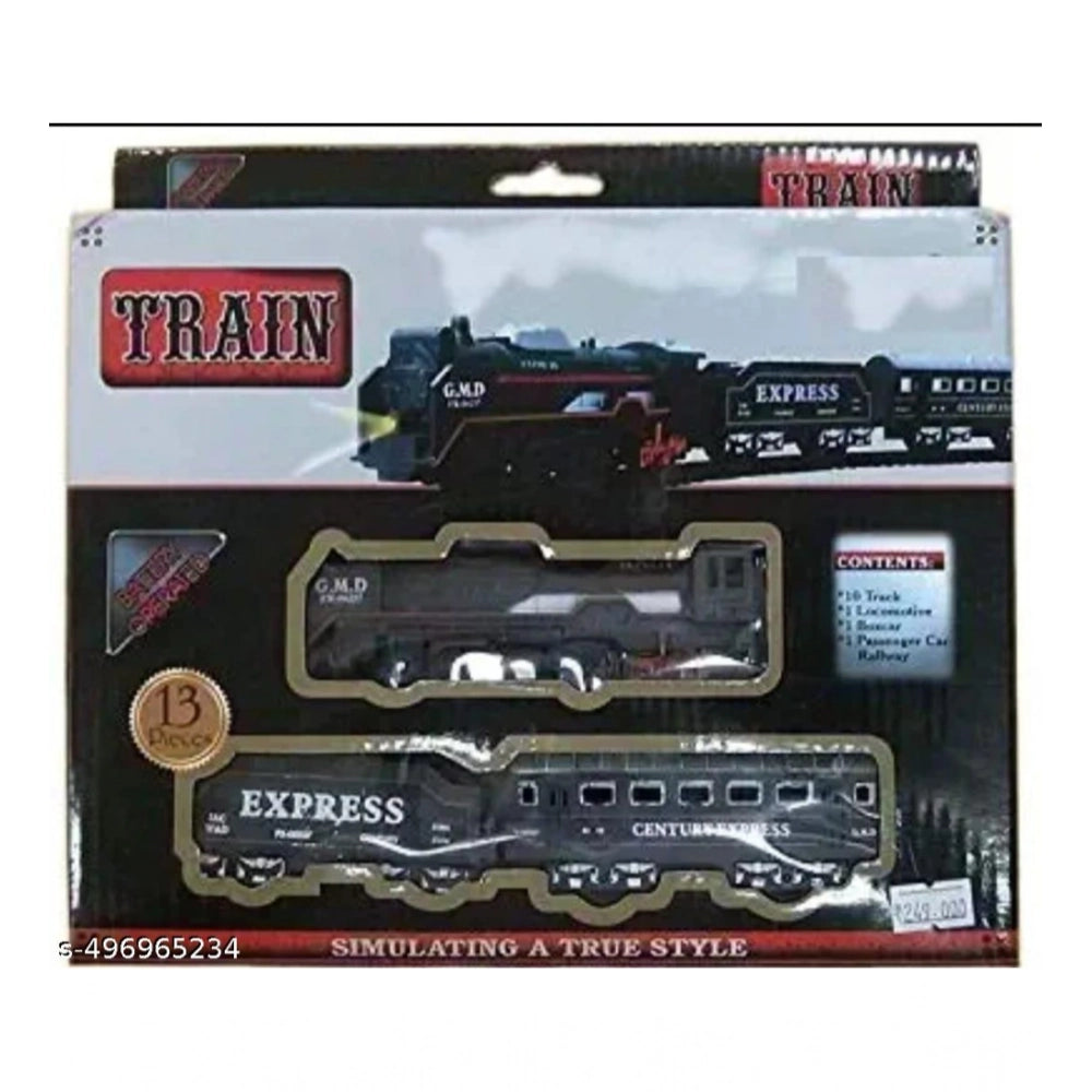 Amfyn Plastic Amazing Musical Classic Toy Train 13Pcs Toy Set (Multicolor)