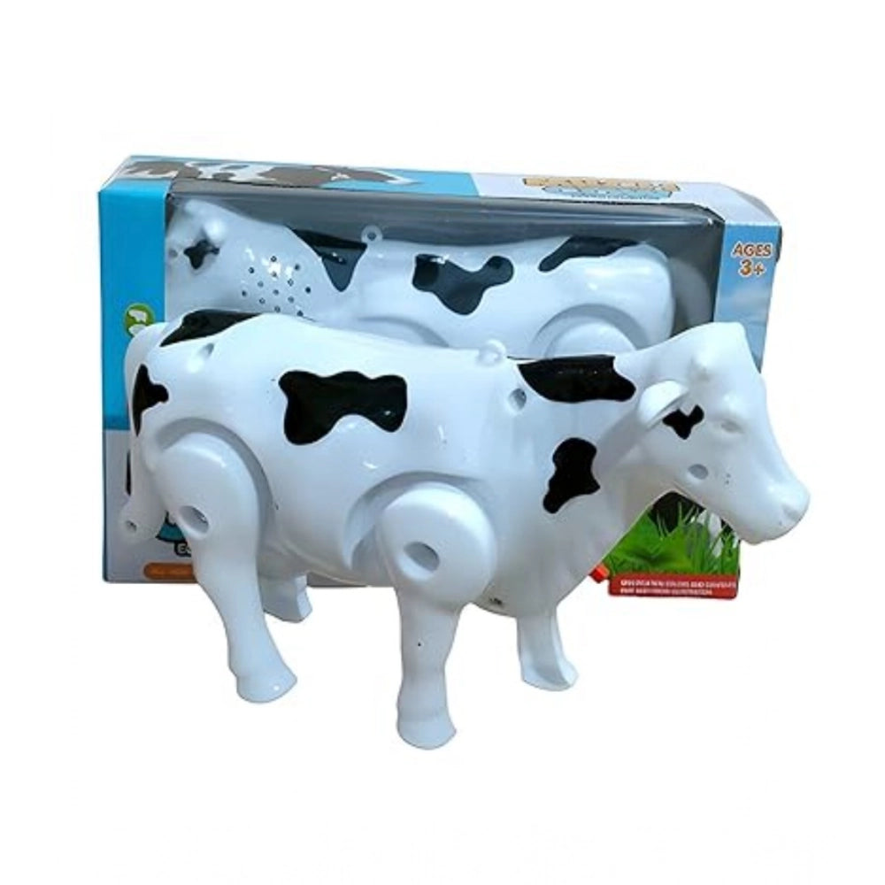 Amfyn Plastic Electric Milk Cow Moving Legs And Shake Tail (Multicolor )