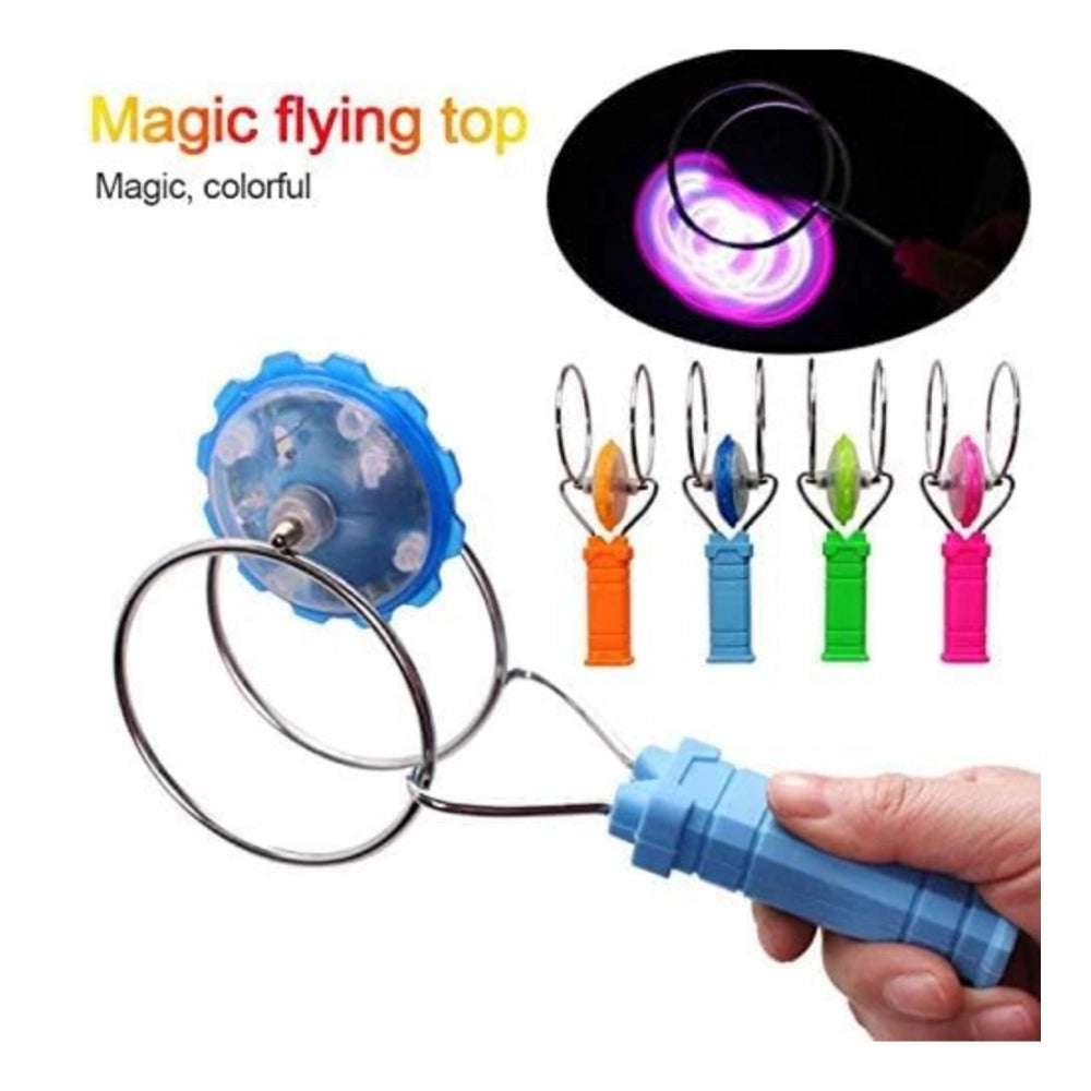 Amfyn Plastic Magnetic Gyro Weel With Flashing Toy (Multicolor )