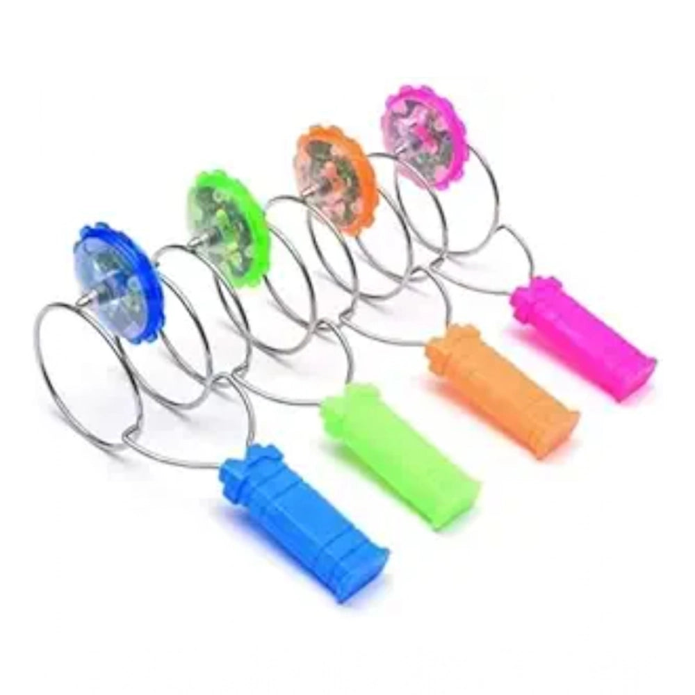Amfyn Plastic Magnetic Gyro Weel With Flashing Toy (Multicolor )