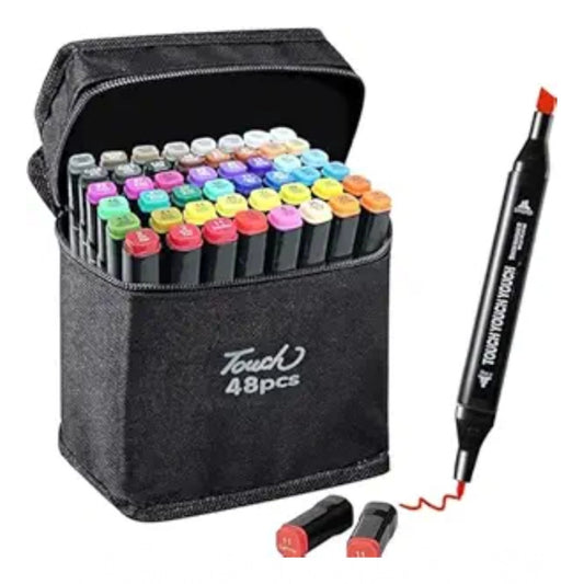 Amfyn Plastic 48Pcs Colors Art Markers Sketch Pen Dual Tip Artist Art Marker (Multicolor )