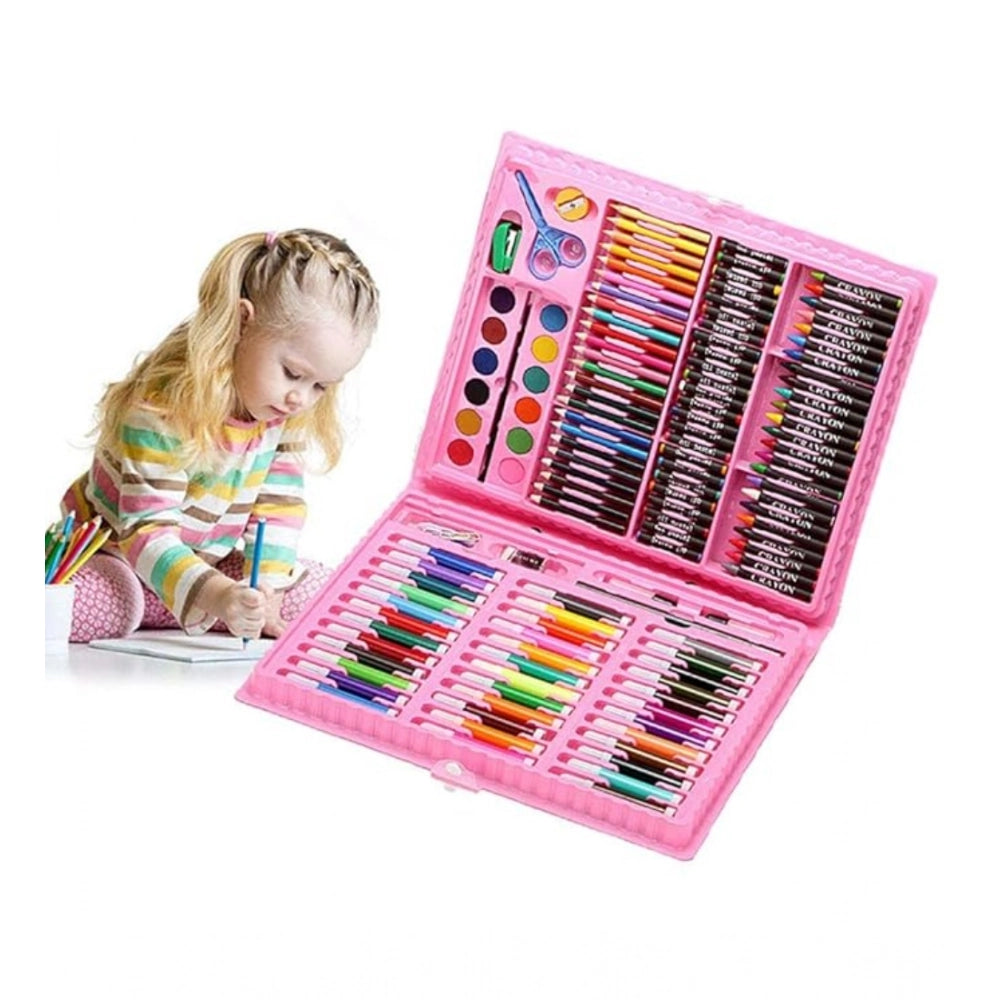 Amfyn Plastic Deluxe Art Drawing Set For Kids Drawing And Painting 150Pcs Set (Multicolor)