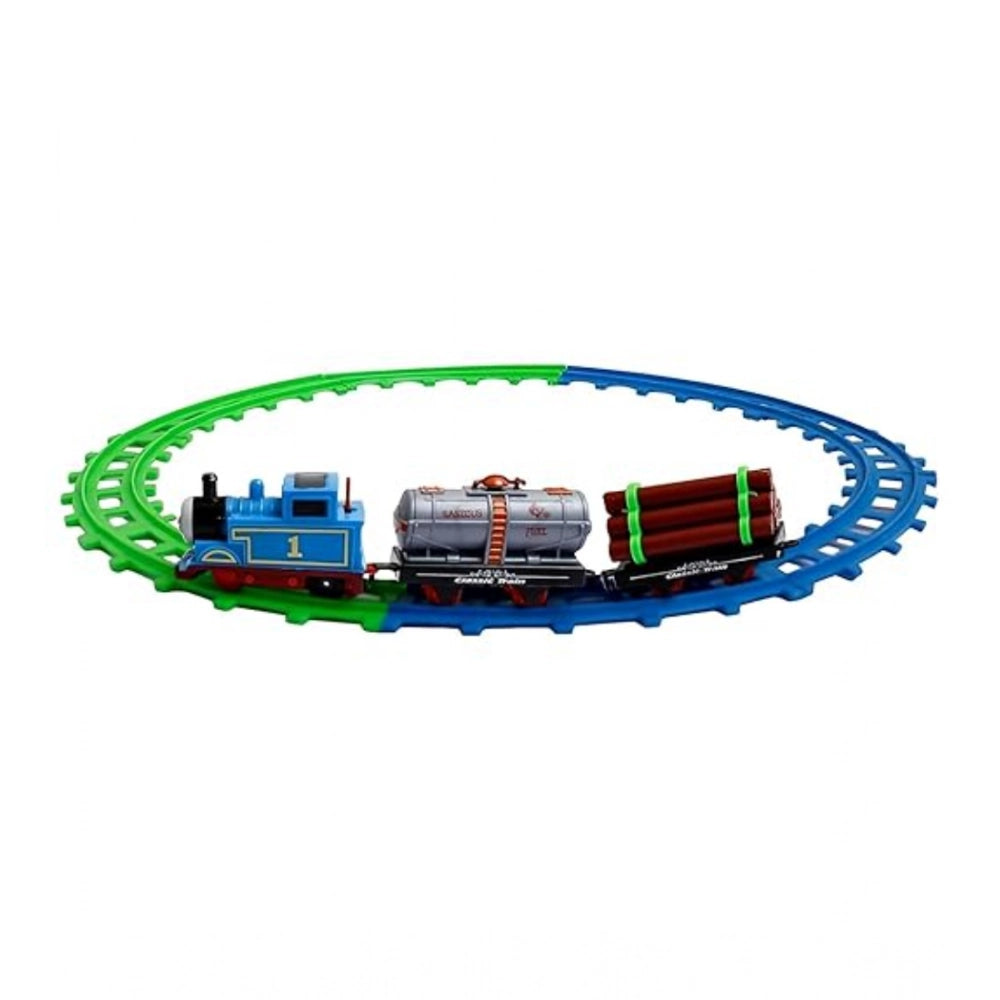 Amfyn Plastic Thomas Express Train 11Pcs Toy Set With Tracks (Multicolor)