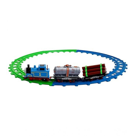 Amfyn Plastic Thomas Express Train 11Pcs Toy Set With Tracks (Multicolor)