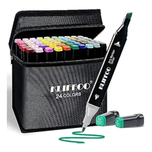 Amfyn Plastic 24Pcs Colors Art Markers Sketch Pen Dual Tip Artist Art Marker (Multicolor )