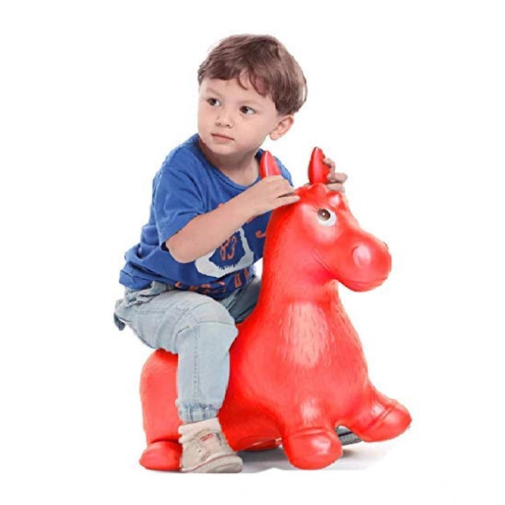 Amfyn Plastic Inflatable Jumping And Riding Horse Air Animal Shape Jumping Toys (Multicolor )