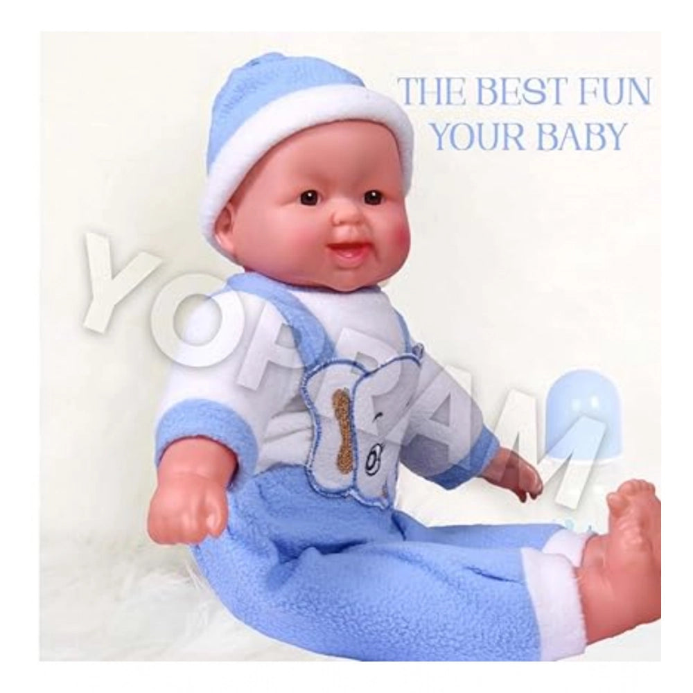Amfyn Plastic Happy Baby Laughing Musical Boy Doll With Touch Sensors - Sound Ideal Gift For Kids (Multicolor )