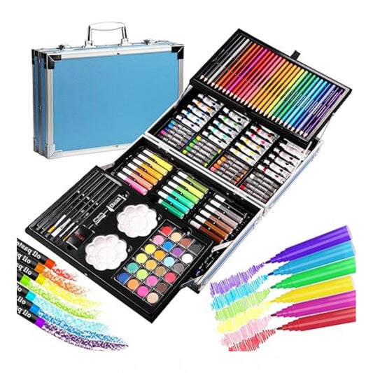 Amfyn Plastic Deluxe Art Set Box 145Pcs (Multicolor)