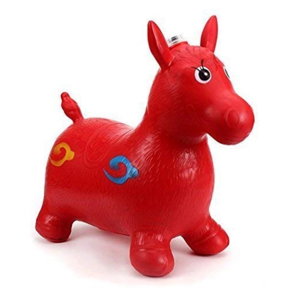 Amfyn Plastic Inflatable Jumping And Riding Horse Air Animal Shape Jumping Toys (Multicolor )