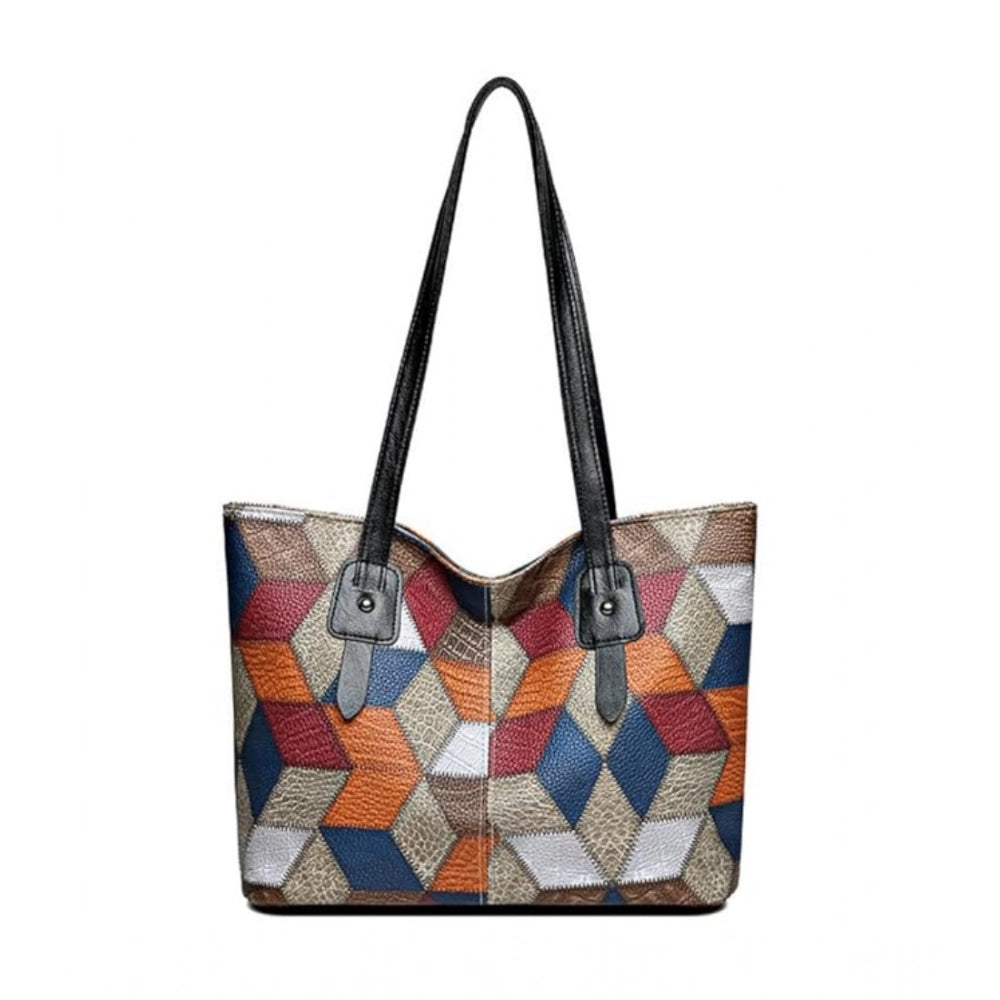 Amfyn Women's PU Leather Zipper ToteBag (Multicolor)