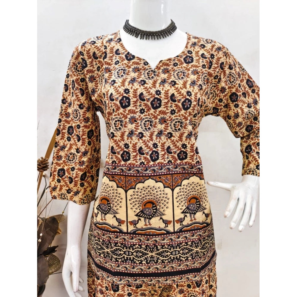 Amfyn Women's Cotton Jaipuri Printed 3-4th Sleeve Co ord Set (Multicolor)