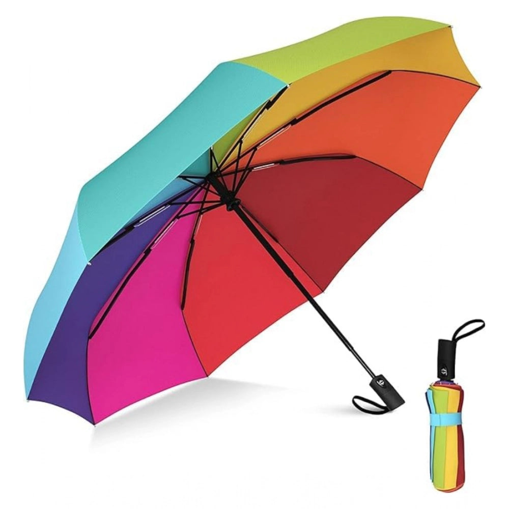 Amfyn Metal Portable Auto Travel Umbrella (Rainbow)