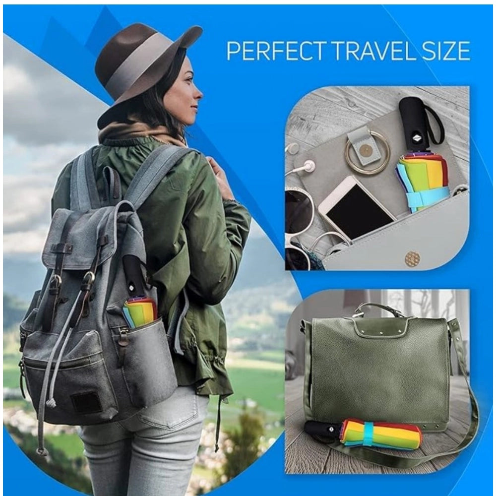 Amfyn Metal Portable Auto Travel Umbrella (Rainbow)
