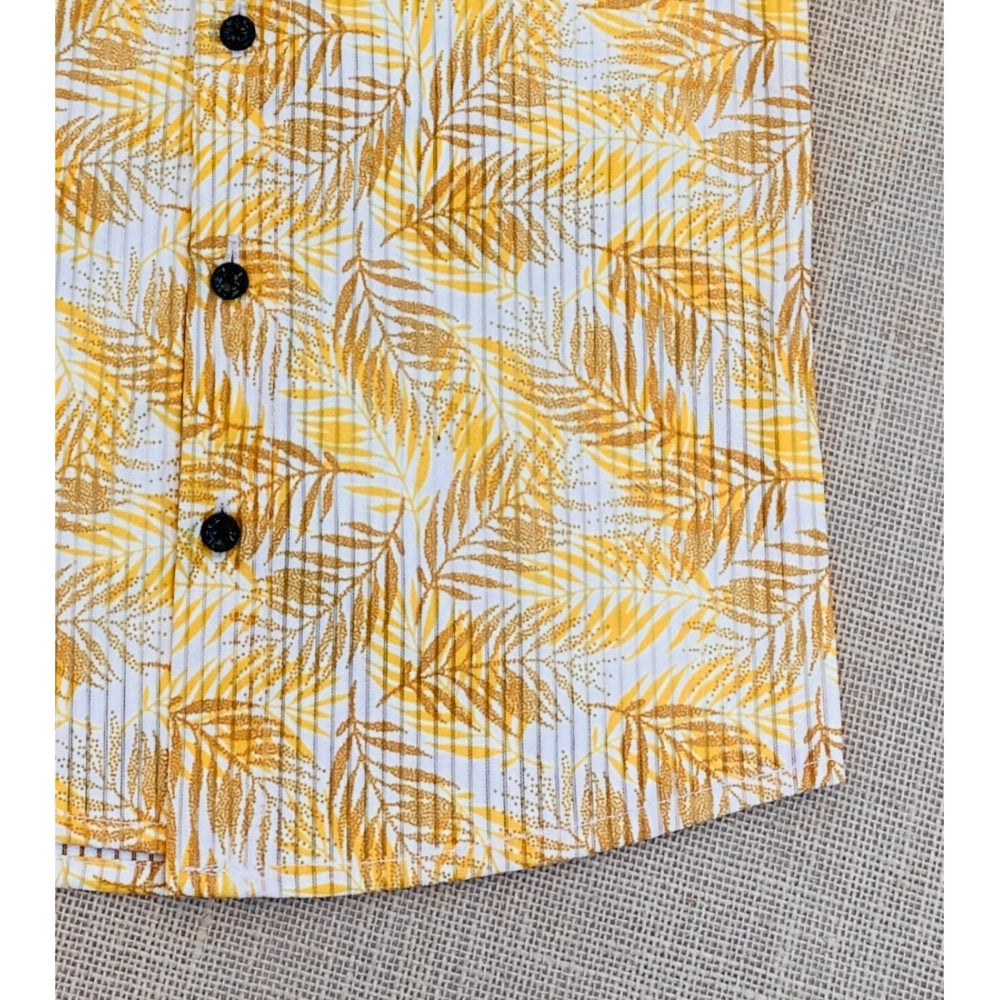 Amfyn Boy's Cotton Blend Printed Short Sleeve Shirt (MultiColor)