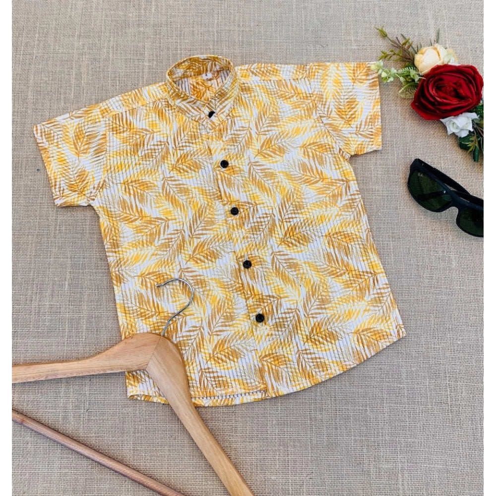 Amfyn Boy's Cotton Blend Printed Short Sleeve Shirt (MultiColor)