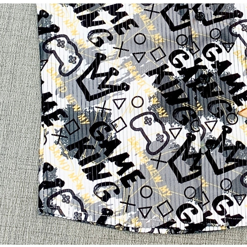 Amfyn Boy's Cotton Blend Printed Short Sleeve Shirt (MultiColor)