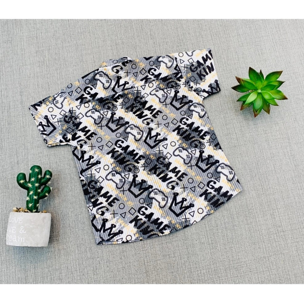 Amfyn Boy's Cotton Blend Printed Short Sleeve Shirt and Shorts Set (MultiColor)