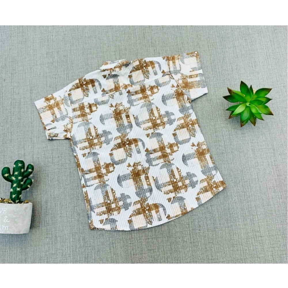 Amfyn Boy's Cotton Blend Printed Short Sleeve Shirt and Shorts Set (MultiColor)