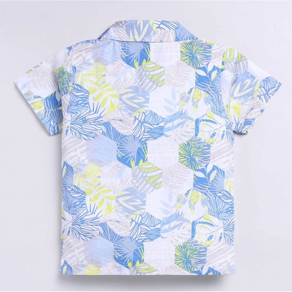 Amfyn Boy's Cotton Blend Printed Short Sleeve Shirt and Shorts Set (MultiColor)