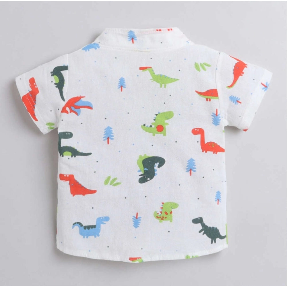 Amfyn Boy's Cotton Blend Printed Short Sleeve Shirt and Shorts Set (MultiColor)