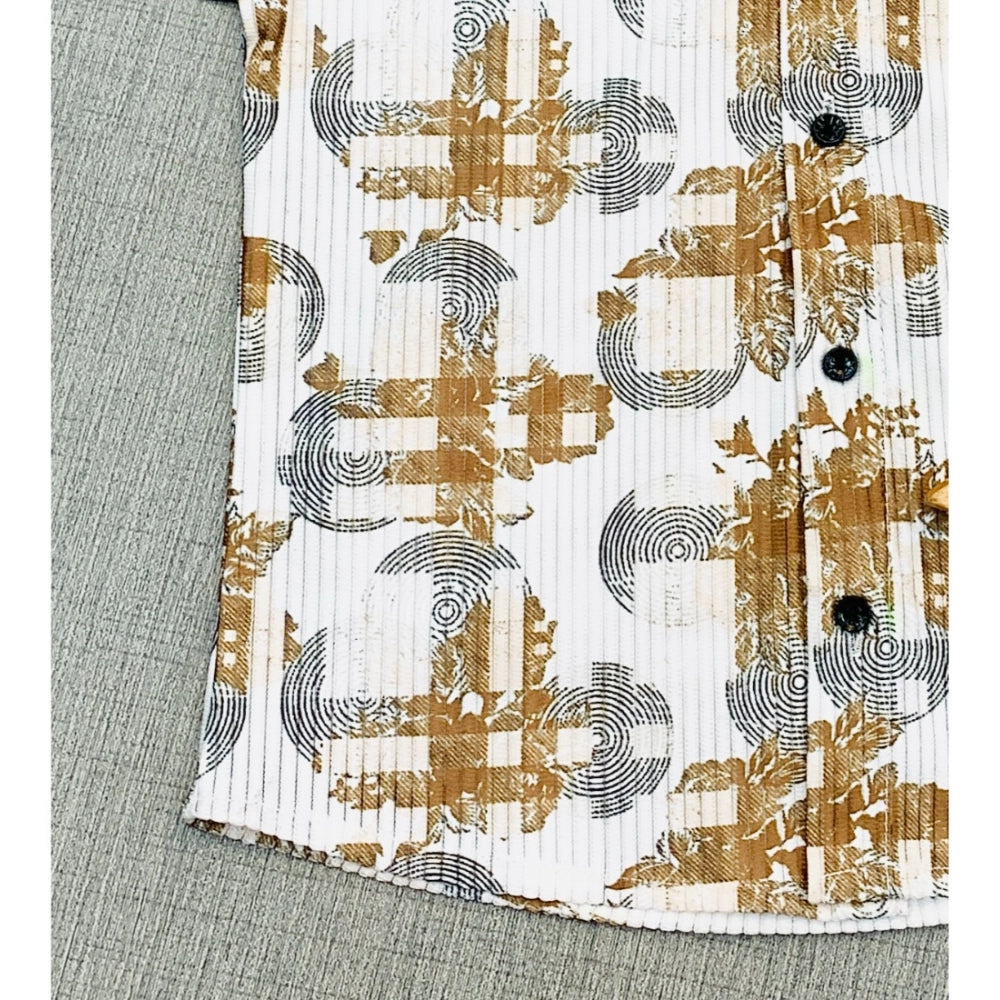 Amfyn Boy's Cotton Blend Printed Short Sleeve Shirt (MultiColor)