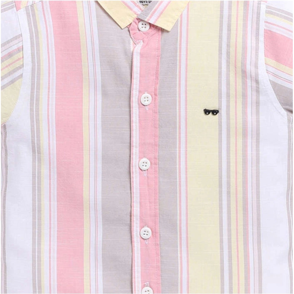 Amfyn Boy's Cotton Blend Printed Short Sleeve Shirt (MultiColor)