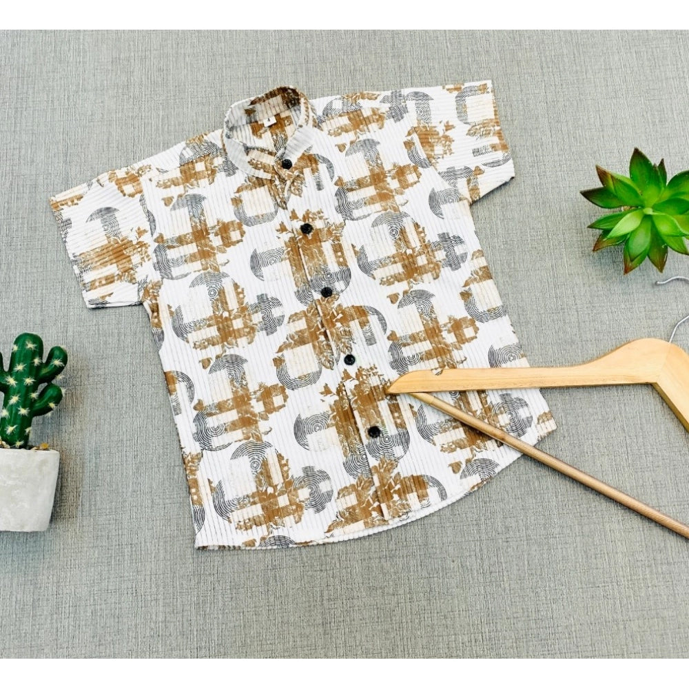 Amfyn Boy's Cotton Blend Printed Short Sleeve Shirt (MultiColor)