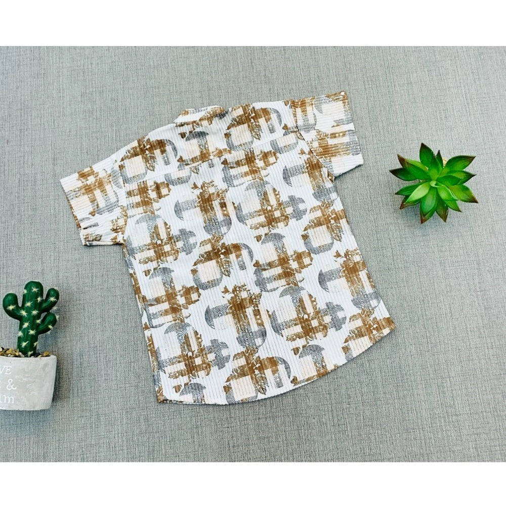 Amfyn Boy's Cotton Blend Printed Short Sleeve Shirt (MultiColor)