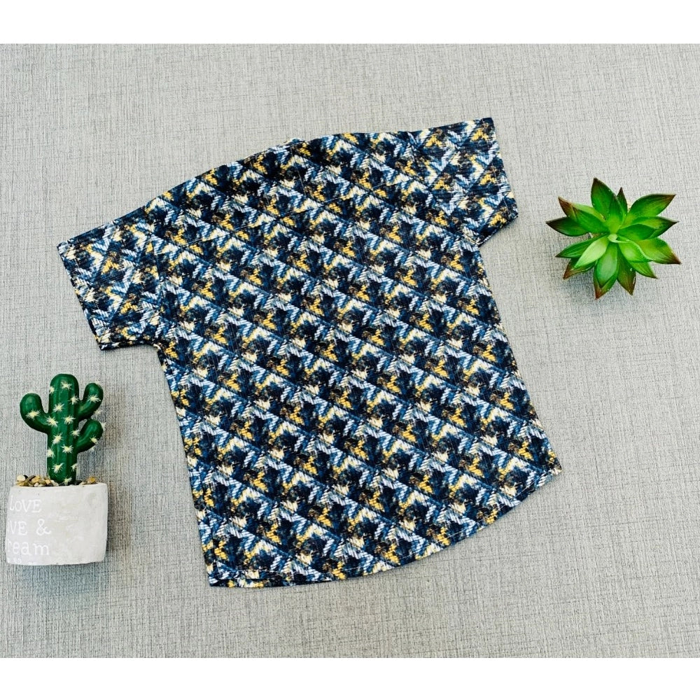 Amfyn Boy's Cotton Blend Printed Short Sleeve Shirt and Shorts Set (MultiColor)