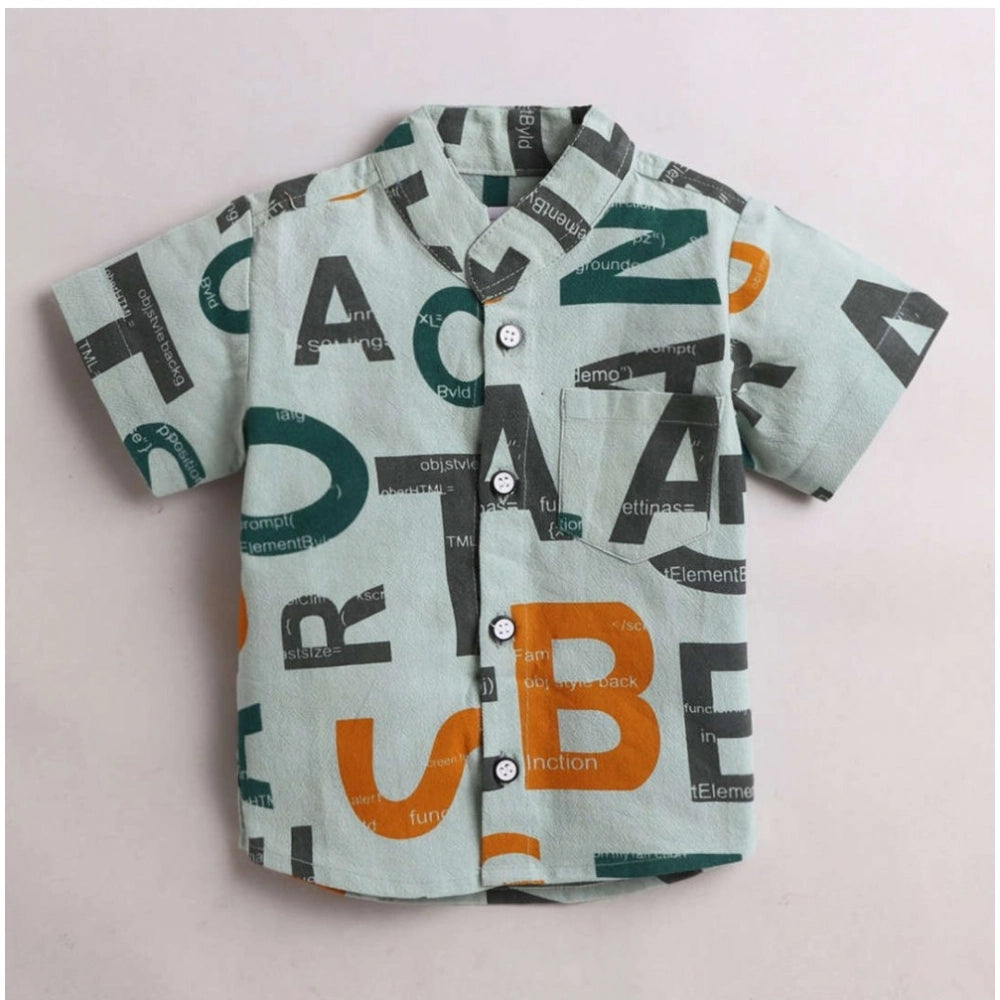 Amfyn Boy's Cotton Blend Printed Short Sleeve Shirt and Shorts Set (MultiColor)