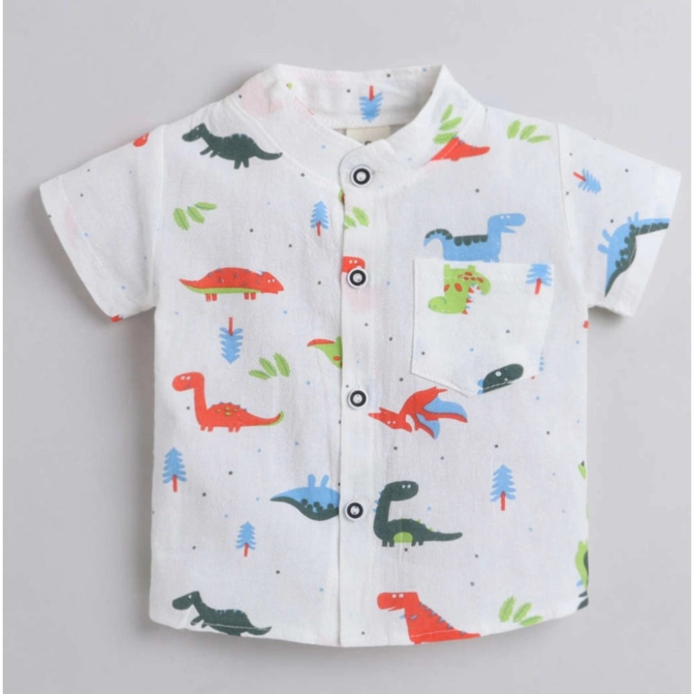 Amfyn Boy's Cotton Blend Printed Short Sleeve Shirt and Shorts Set (MultiColor)