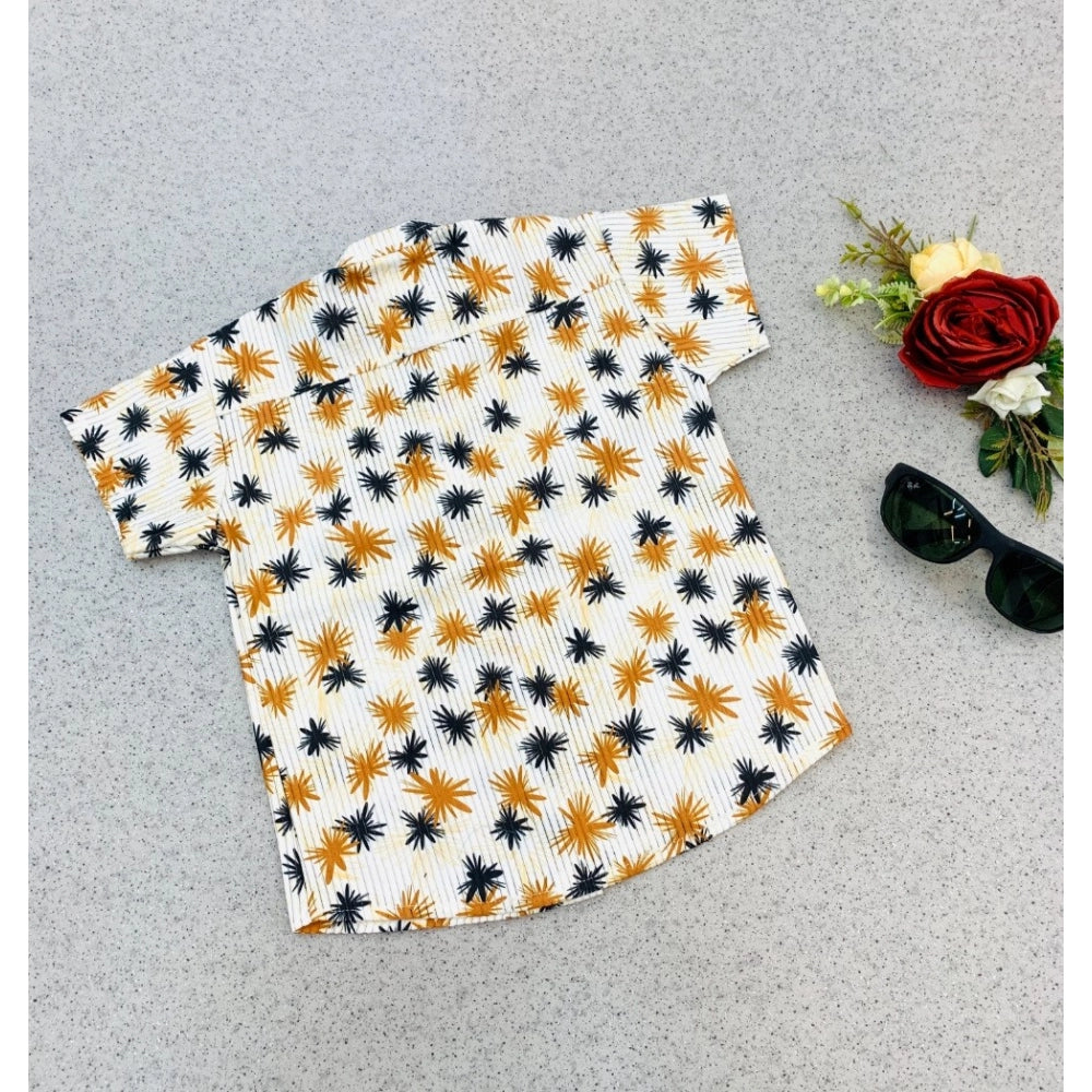 Amfyn Boy's Cotton Blend Printed Short Sleeve Shirt (MultiColor)