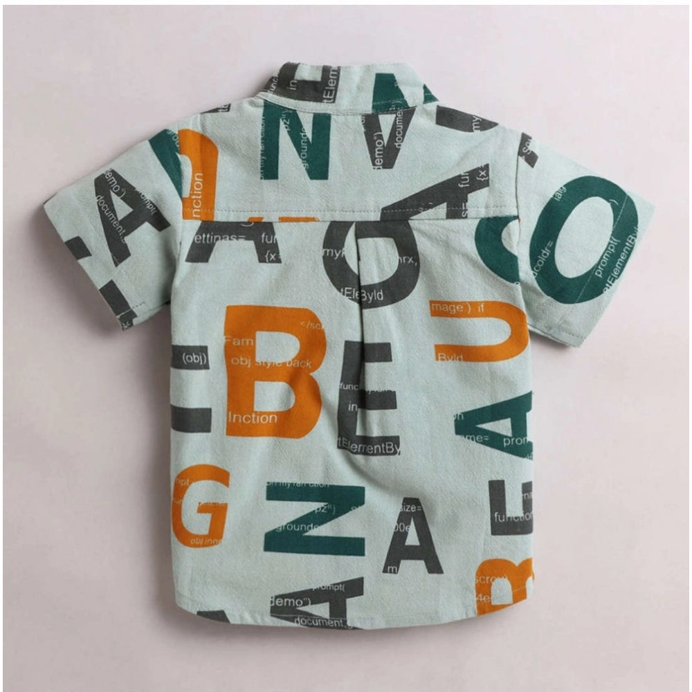 Amfyn Boy's Cotton Blend Printed Short Sleeve Shirt and Shorts Set (MultiColor)