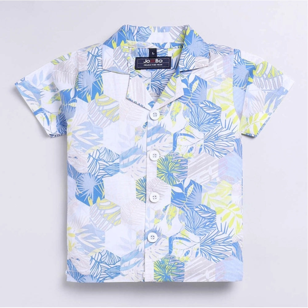 Amfyn Boy's Cotton Blend Printed Short Sleeve Shirt and Shorts Set (MultiColor)