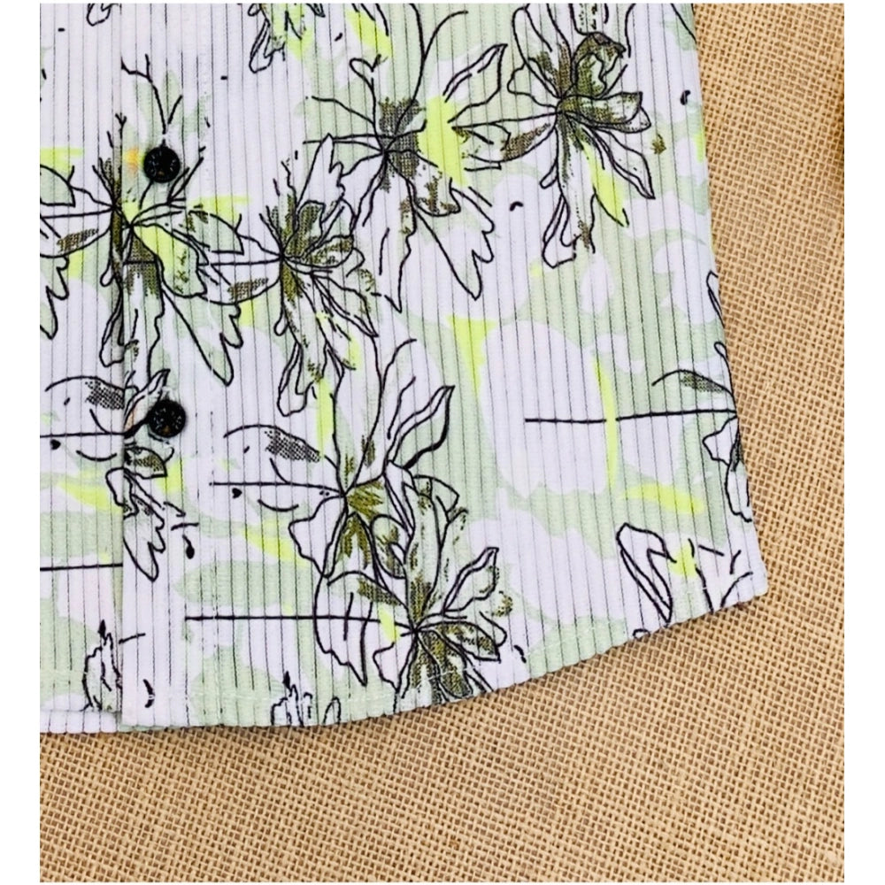 Amfyn Boy's Cotton Blend Printed Short Sleeve Shirt (MultiColor)