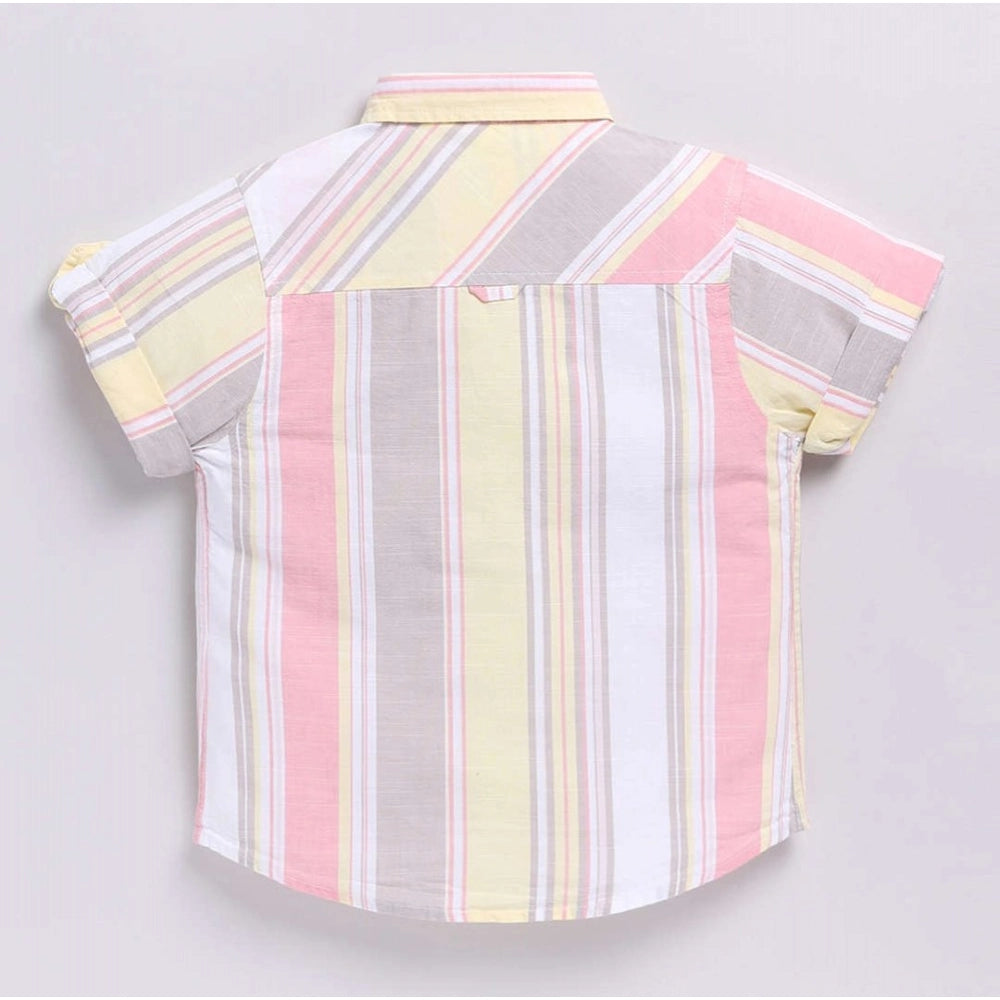Amfyn Boy's Cotton Blend Printed Short Sleeve Shirt (MultiColor)
