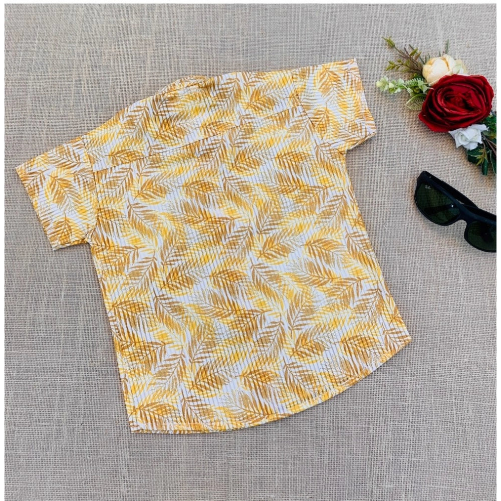 Amfyn Boy's Cotton Blend Printed Short Sleeve Shirt (MultiColor)