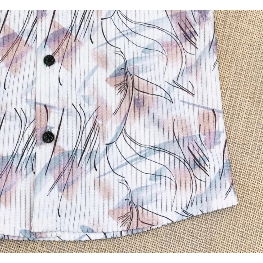 Amfyn Boy's Cotton Blend Printed Short Sleeve Shirt (MultiColor)