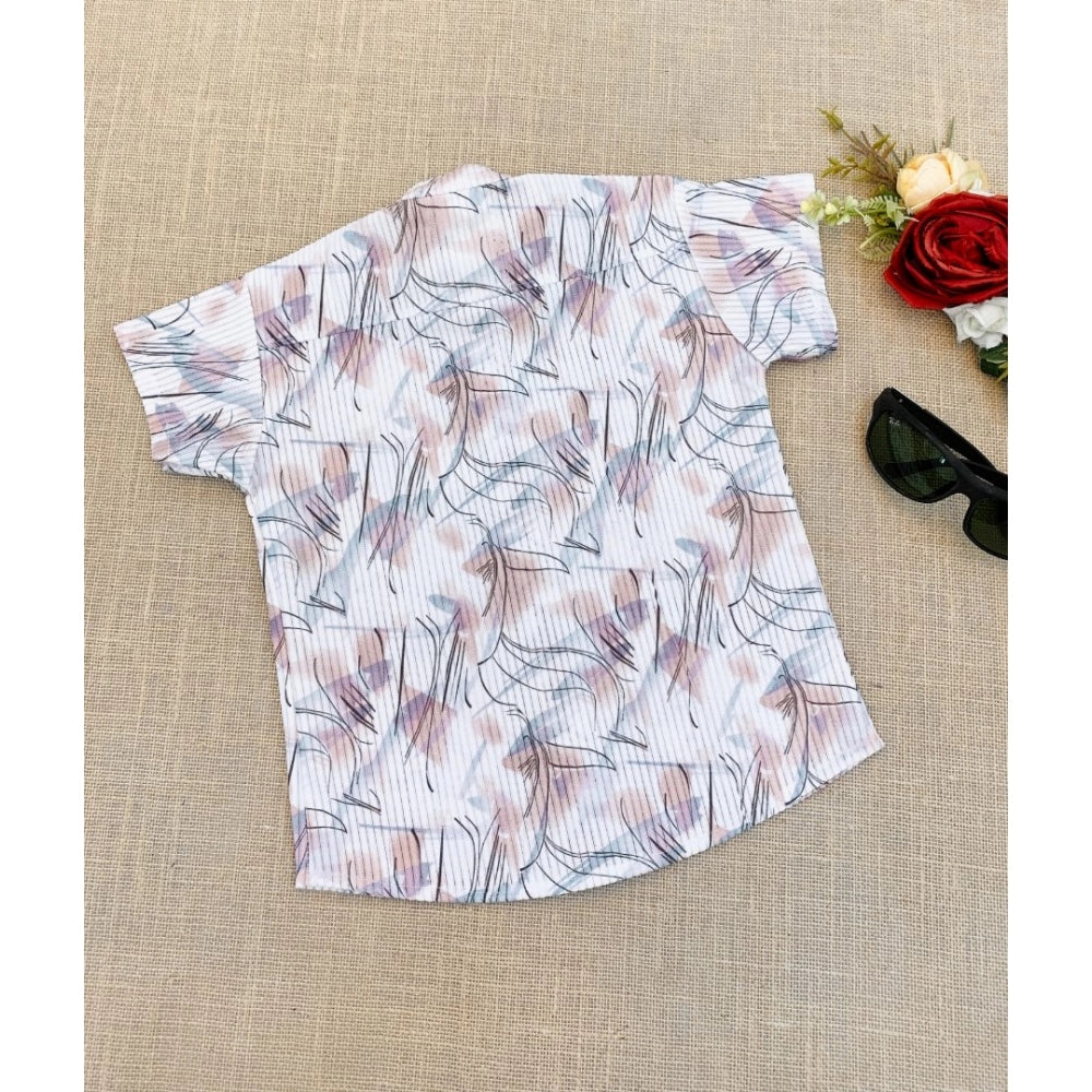 Amfyn Boy's Cotton Blend Printed Short Sleeve Shirt (MultiColor)