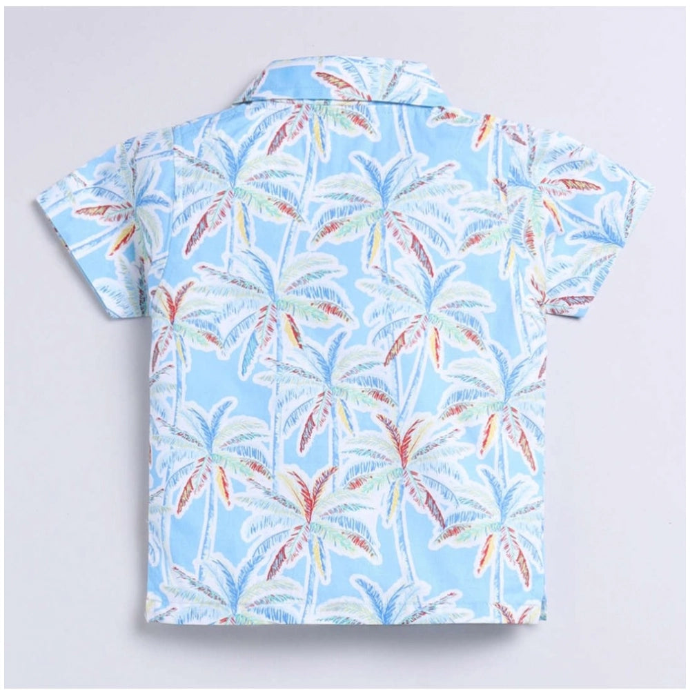 Amfyn Boy's Lycra Blend Printed Short Sleeve Shirt and Shorts Set (MultiColor)