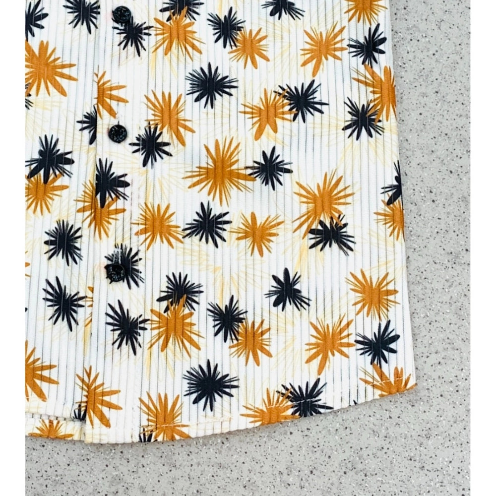 Amfyn Boy's Cotton Blend Printed Short Sleeve Shirt (MultiColor)