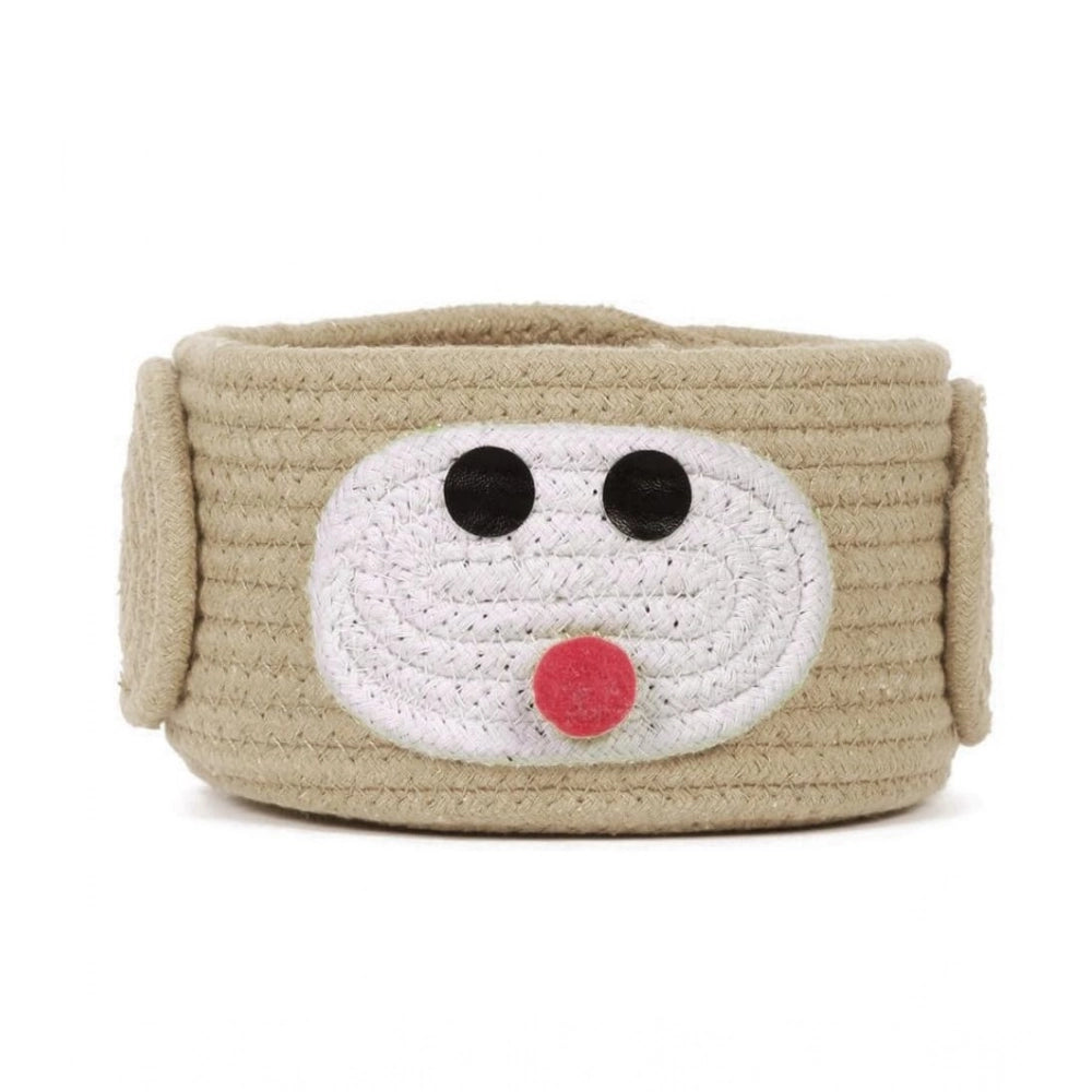 Amfyn Cotton Pen Holder Inch Pack of 1 Storage Basket For Clothes (Beige)