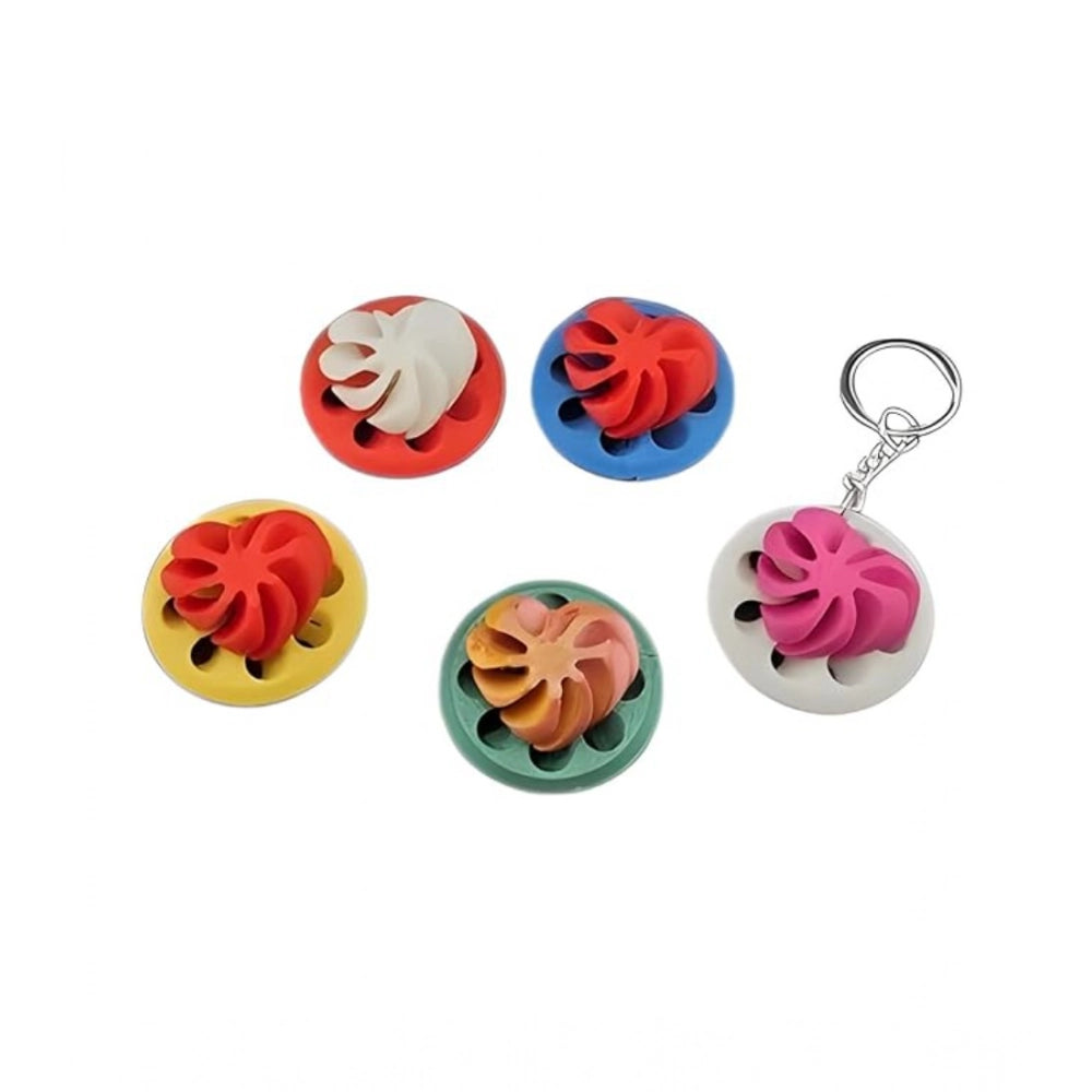Amfyn Plastic Pack Of_2 Decorative Caterpillar Design Keychain, 3D Plastic Pack Of_2 , Kids Toy (Multicolor)