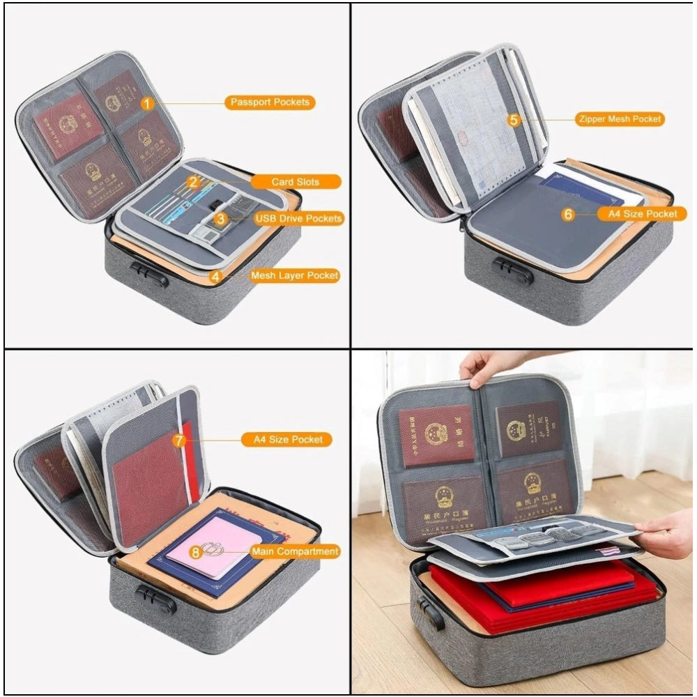 Amfyn Polyster Document Organizer Bag (Grey)