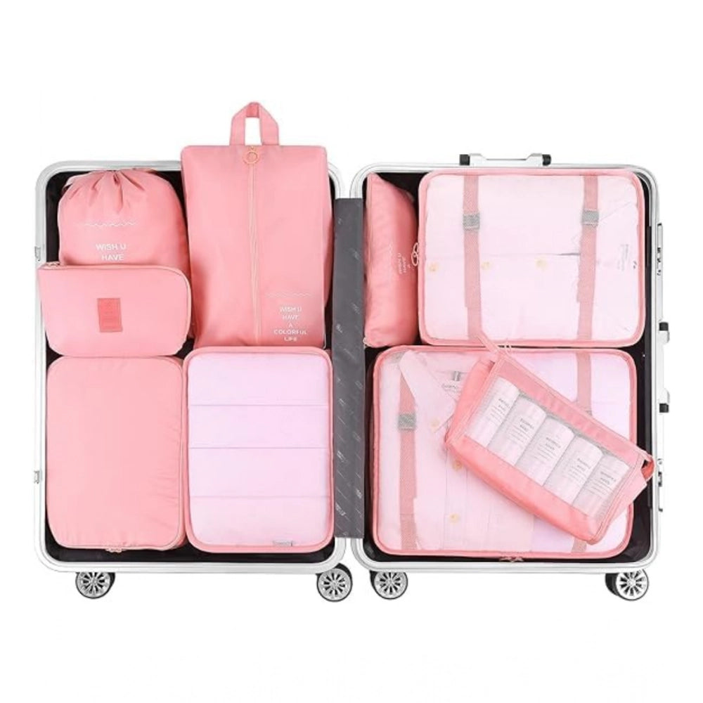 Amfyn Polyester 7 Pcs Travel Organizer Pouch Packing Cubes for Clothes Space Savers Bags (Multicolor)
