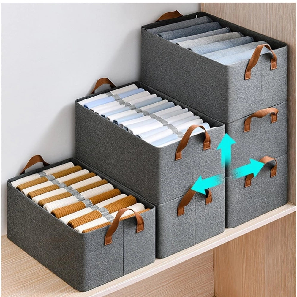 Amfyn Polyster 26L Foldable Clothes Storage Box with Steel Frame (Multicolor)