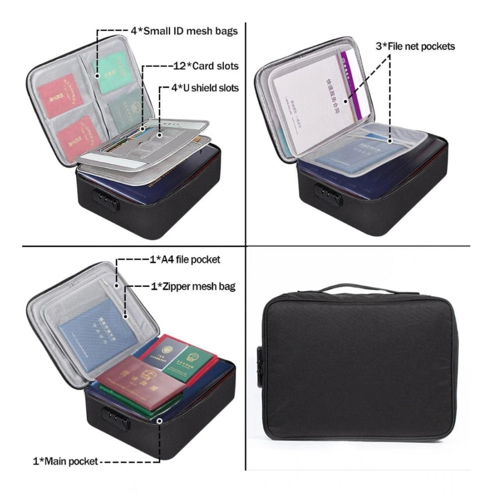 Amfyn Polyster Document Organizer Bag (Black)