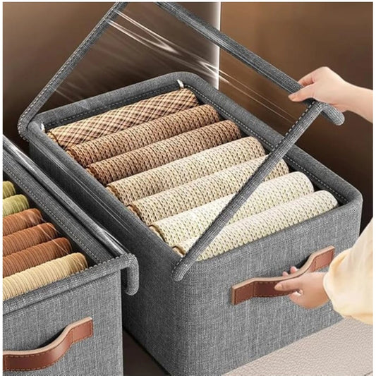 Amfyn Polyster Polyester 1Pc Washable Premium Clothes Organiser (Multicolor)