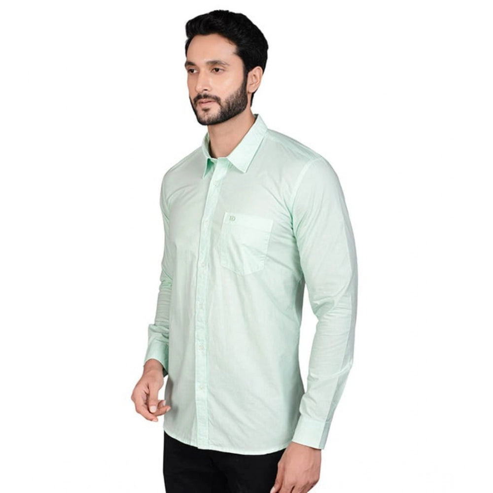 Amfyn Men's Casual Cotton Full Sleeve Solid Shirt (Sea Green)