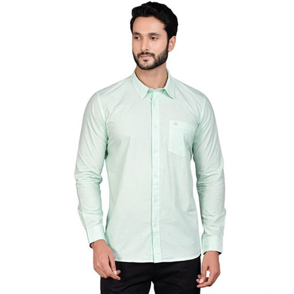 Amfyn Men's Casual Cotton Full Sleeve Solid Shirt (Sea Green)